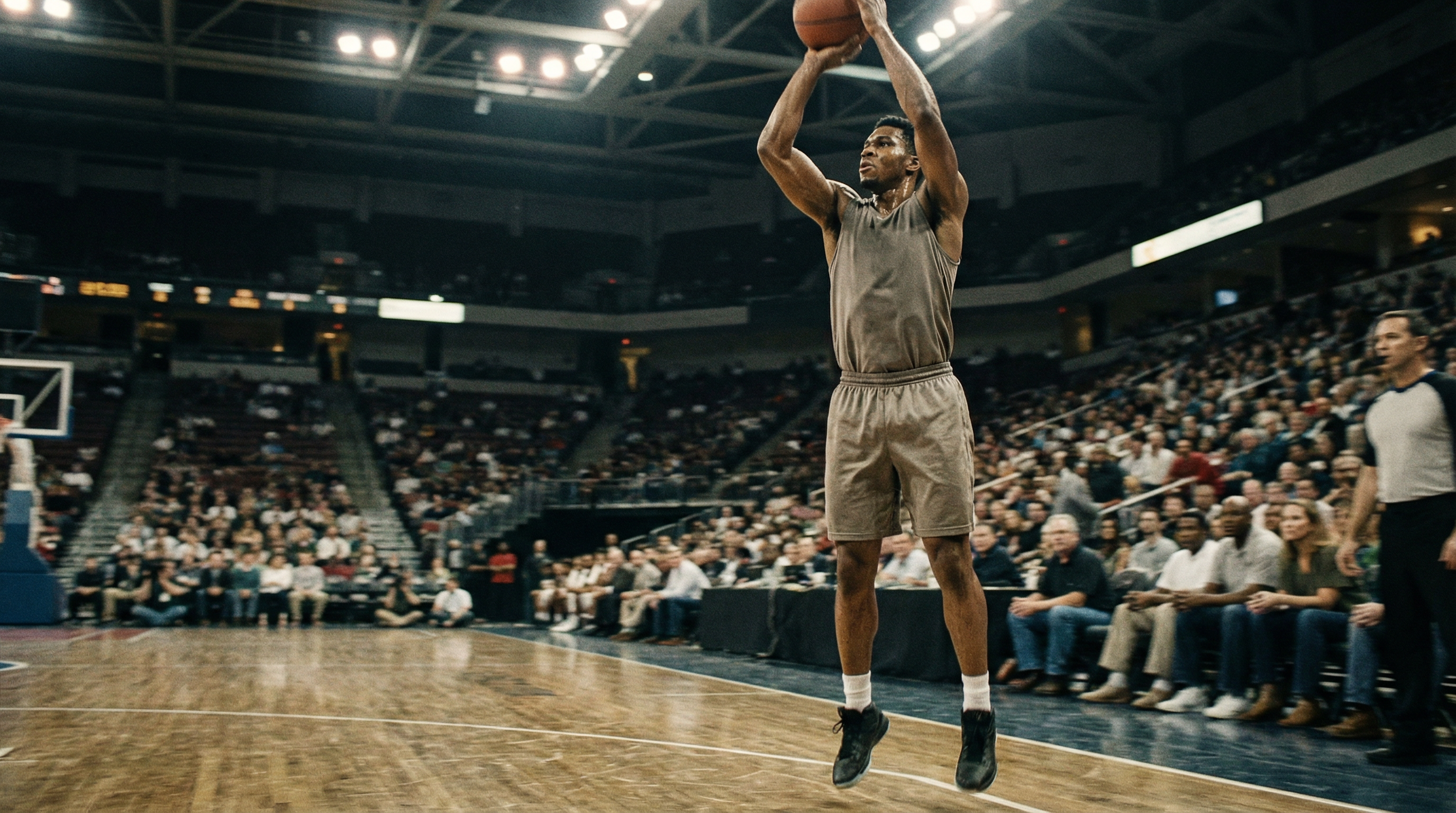Basketball game action